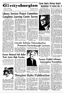 Cover of the Gettysburgian from November 16 1973