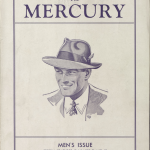 This cover has a drawing of a man in a 1940s style fedora on it. He is wearing a tie and the words Men's Issue are written on the bottom with the Mercury written on top.